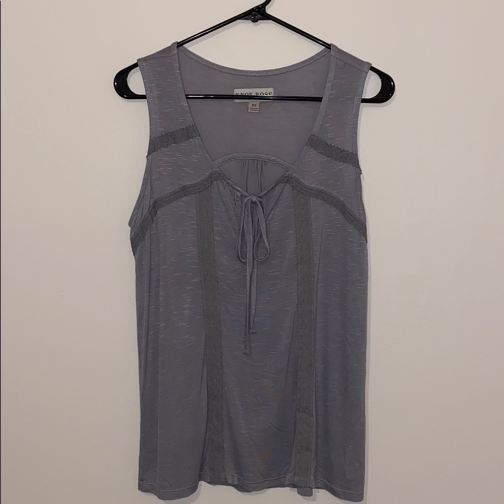 Knox Rose Grey Flowy Tank Top